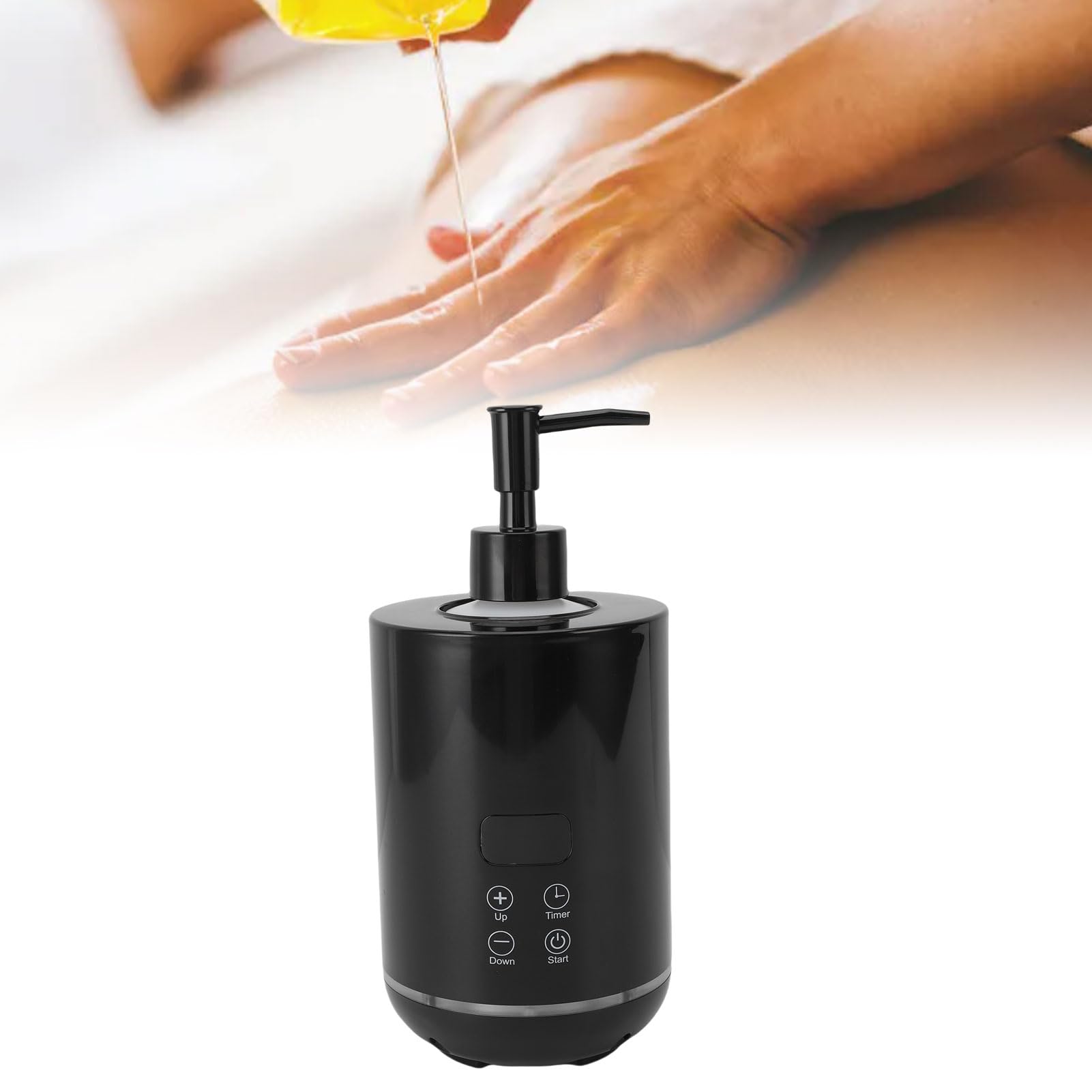 Generic Scaldaolio per Massaggi, Temperatura Regolabile, Scaldaolio per Lozione per il Corpo, per Spa e Relax, capacità 250 Ml, con Luci Ambientali (Spina europea)