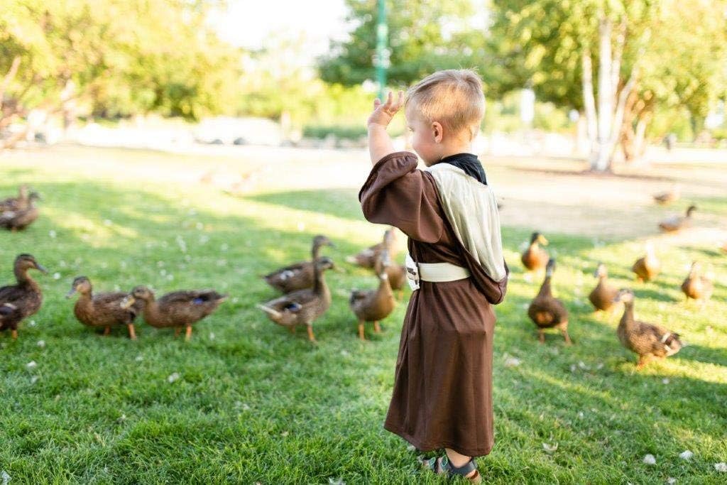 Little Adventures Galactic Warrior Hooded Robe with Belt (Galactic Hero (Brown), Large Age 5-7) - Machine Washable Child Pretend Play and Party Dress-Up