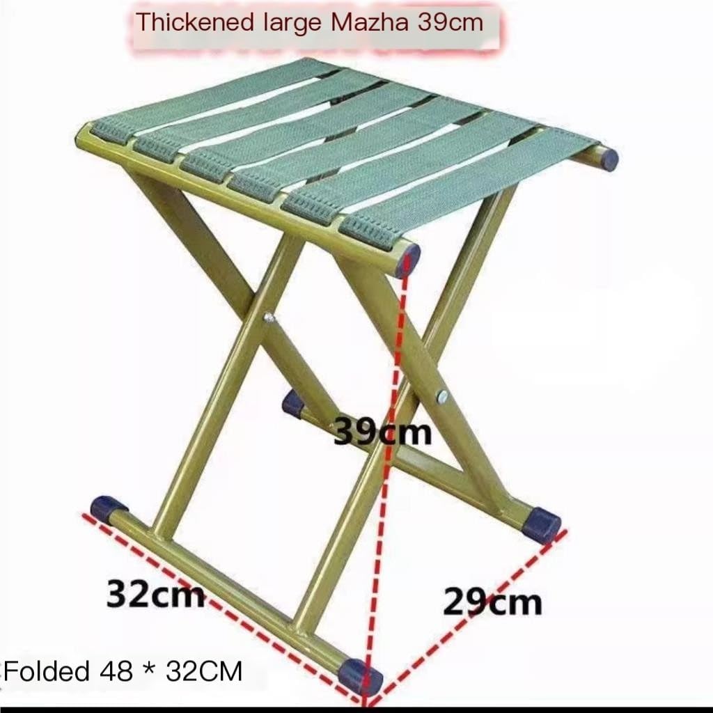 Camp Stool Outdoor Folding Stool Industry Mazar Home Thickened Folding Chair Outdoor Fishing Back Chair Camping Stool(B)