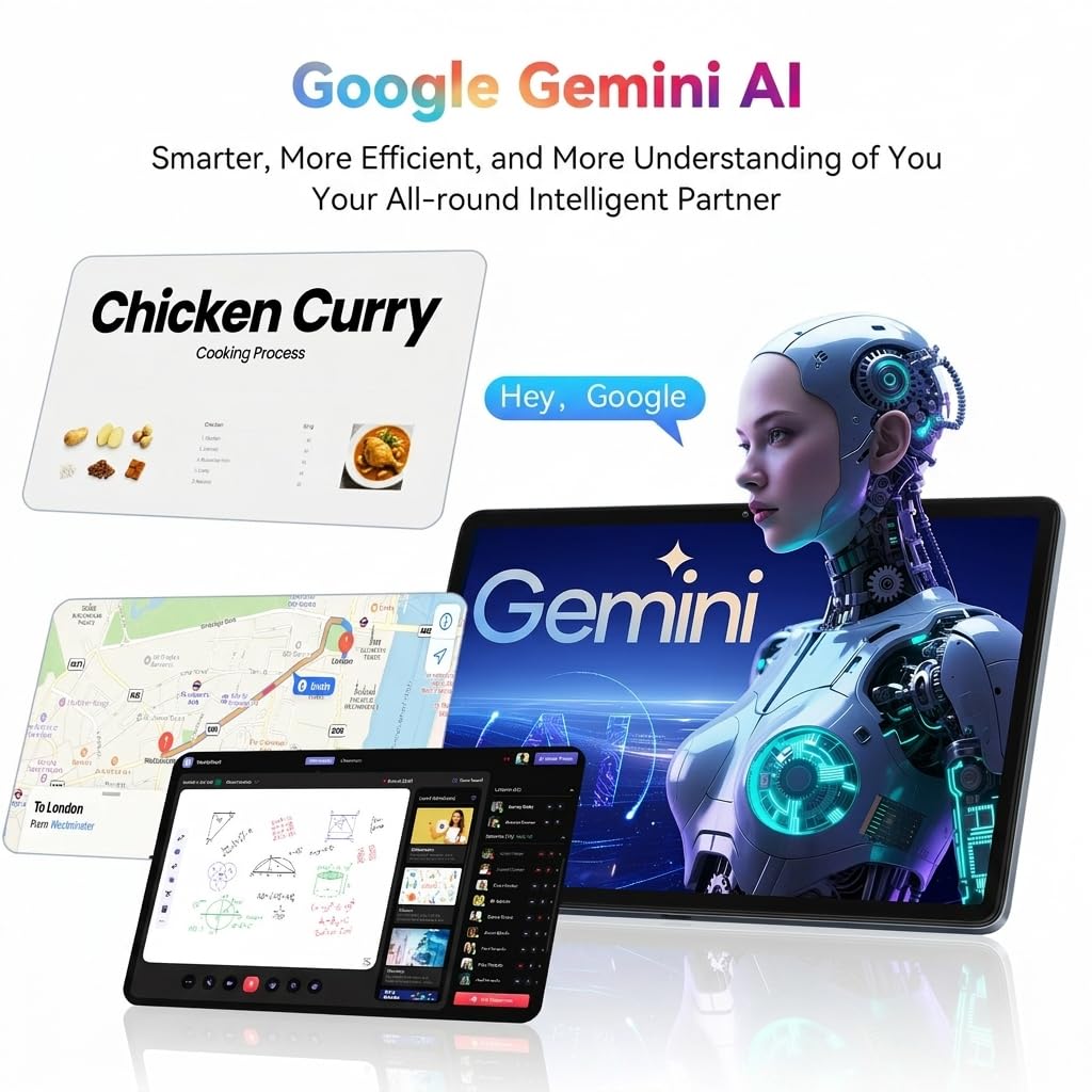 Android 16 Tablet with Keyboard, Android Tablet 10 inch, 24GB RAM (8+16 Extended) 256GB ROM, Gemini Ai, Widevine L1, Fast Charge, 2 in 1 with Mouse and Stand, OTG, 4 Year Warranty — view 4