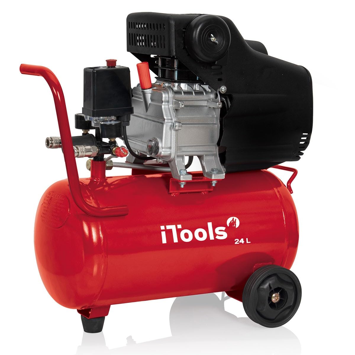 Compressore d'aria 24L 8 bar 2 CV 1.5 KW 115 PSI Flusso d'aria massimo: 206 L/min 19.9 Kg