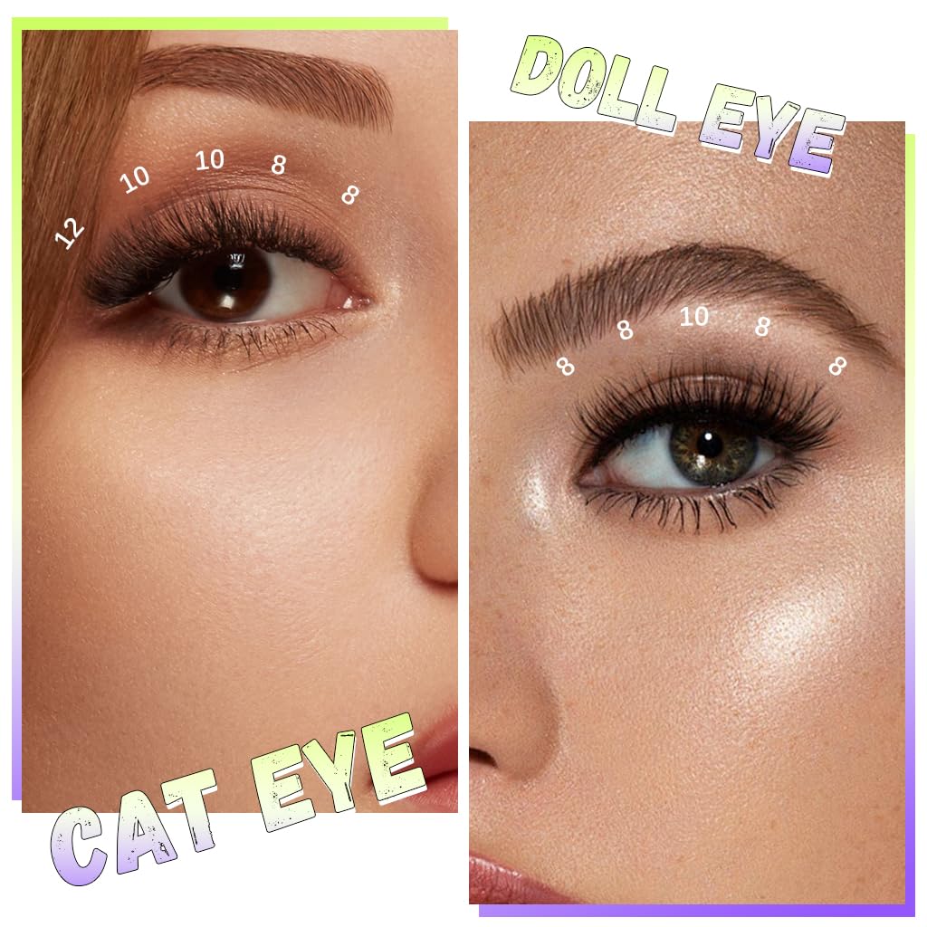MAYCREATE 100 Pcs Self Adhesive Eyelash Clusters 8/10/12mm Natural Look 1