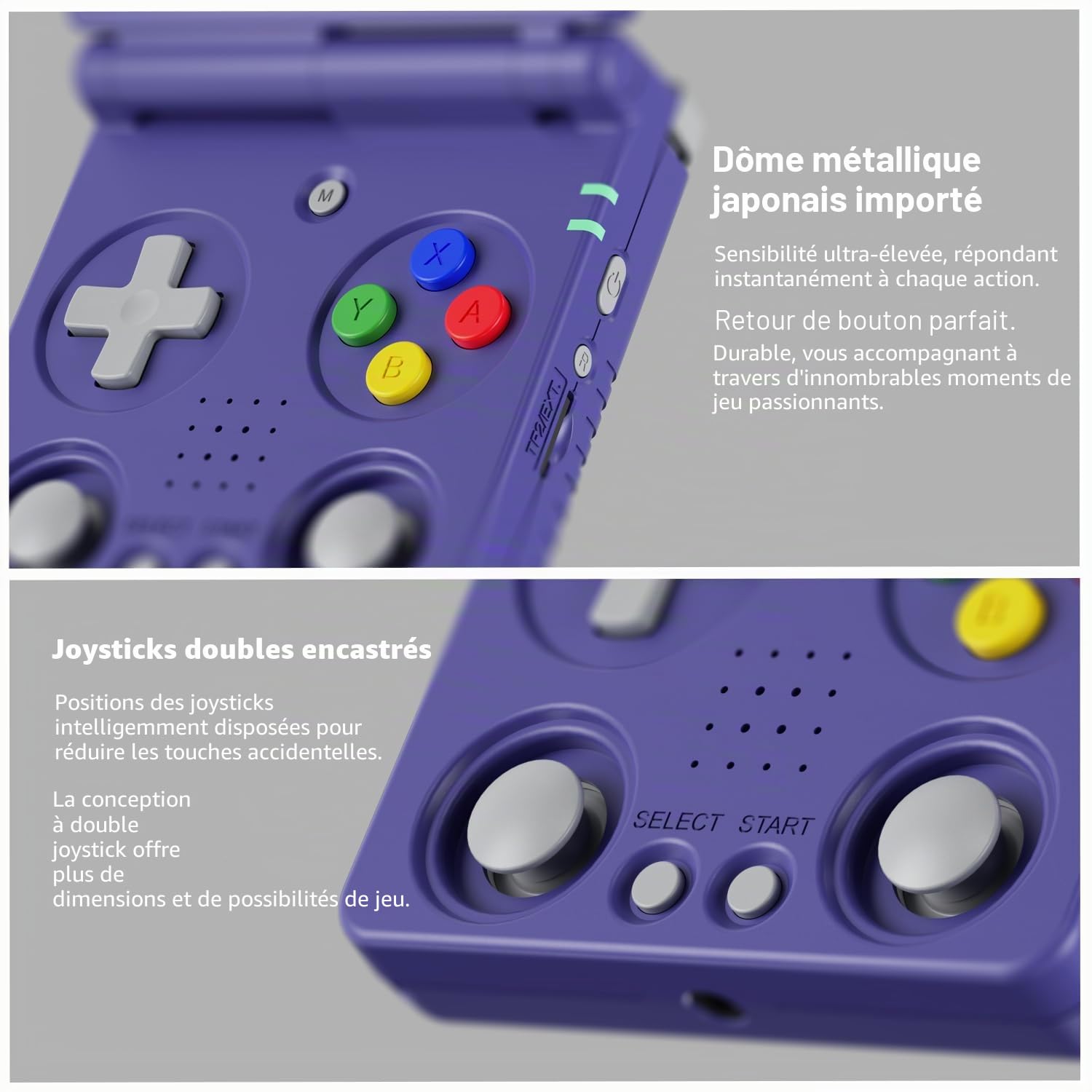 RG34XXSP Console de jeu portable rétro RG34XX SP Console de jeu rétro avec 64 Go préchargés, plus de 5 000 jeux, batterie de 3 300 mAh, arcade de poche portable compatible avec 30+ simulateurs, WiFi
