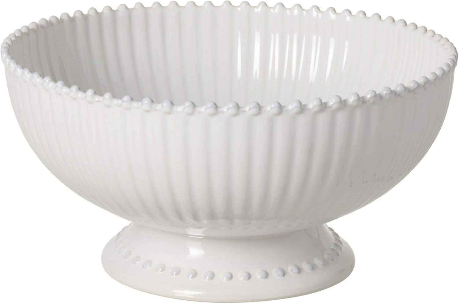 Costa Nova Ceramic Stoneware 13" Centerpiece Bowl - Pearl Collection, White | Microwave & Dishwasher Safe Dinnerware | Food Safe Glazing | Restaurant Quality Serveware
