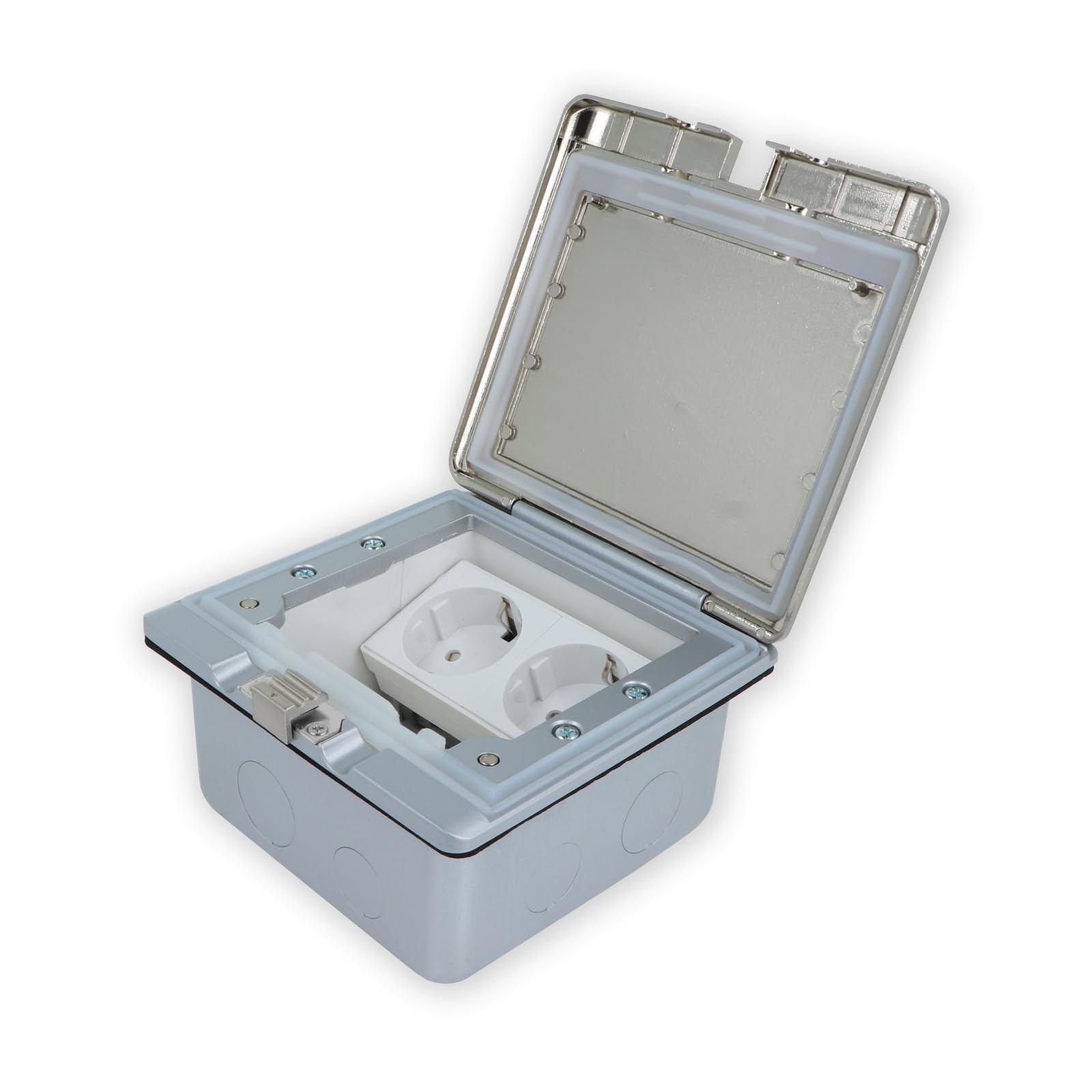 Enchufe de Pared de Suelo de Acero Inoxidable para Base Depósito de Suelo, IP55, Enchufe Empotrable Retráctil, Apto para Módulos Livolo con Tapa LT-FD777-STK-11