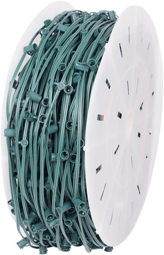 Vickerman 778654 - C9 Socket Wire 500' x 400 SPT115" Sp Gw (VC9SPT1-15G500) Christmas Light Cords