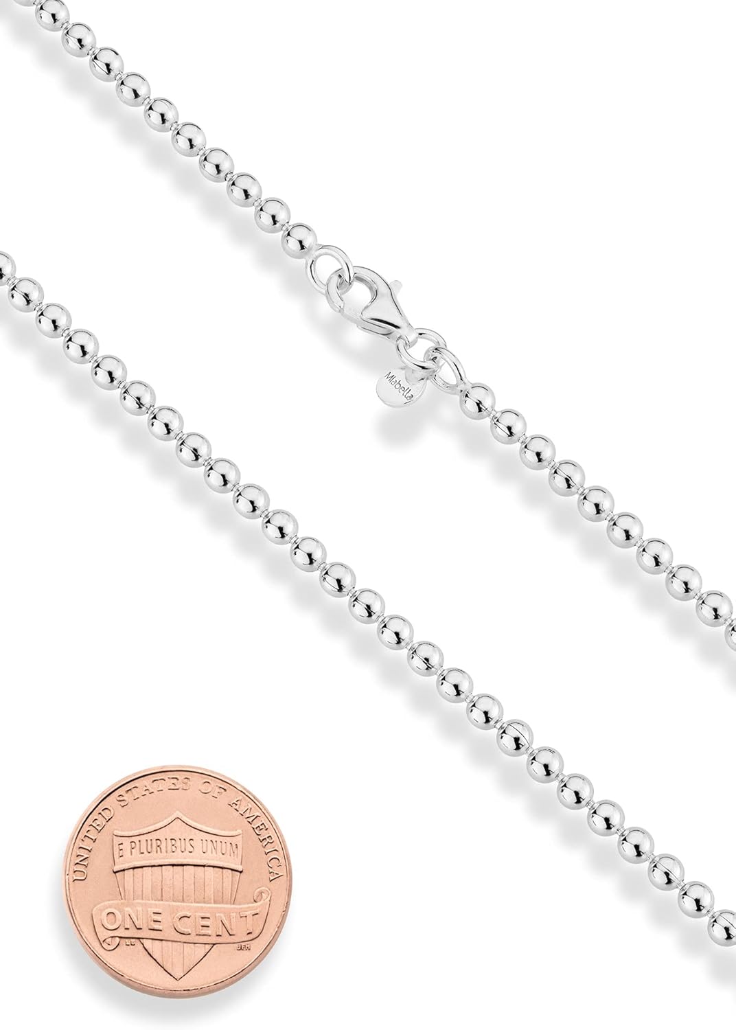 MiaBella 925 Sterling Silver Italian Handmade 3mm Bead Ball Strand Chain Bracelet for Women 6.5, 7, 7.5, 8 Inch Made in Italy (7.5 Inch): Clothing, Shoes & Jewelry