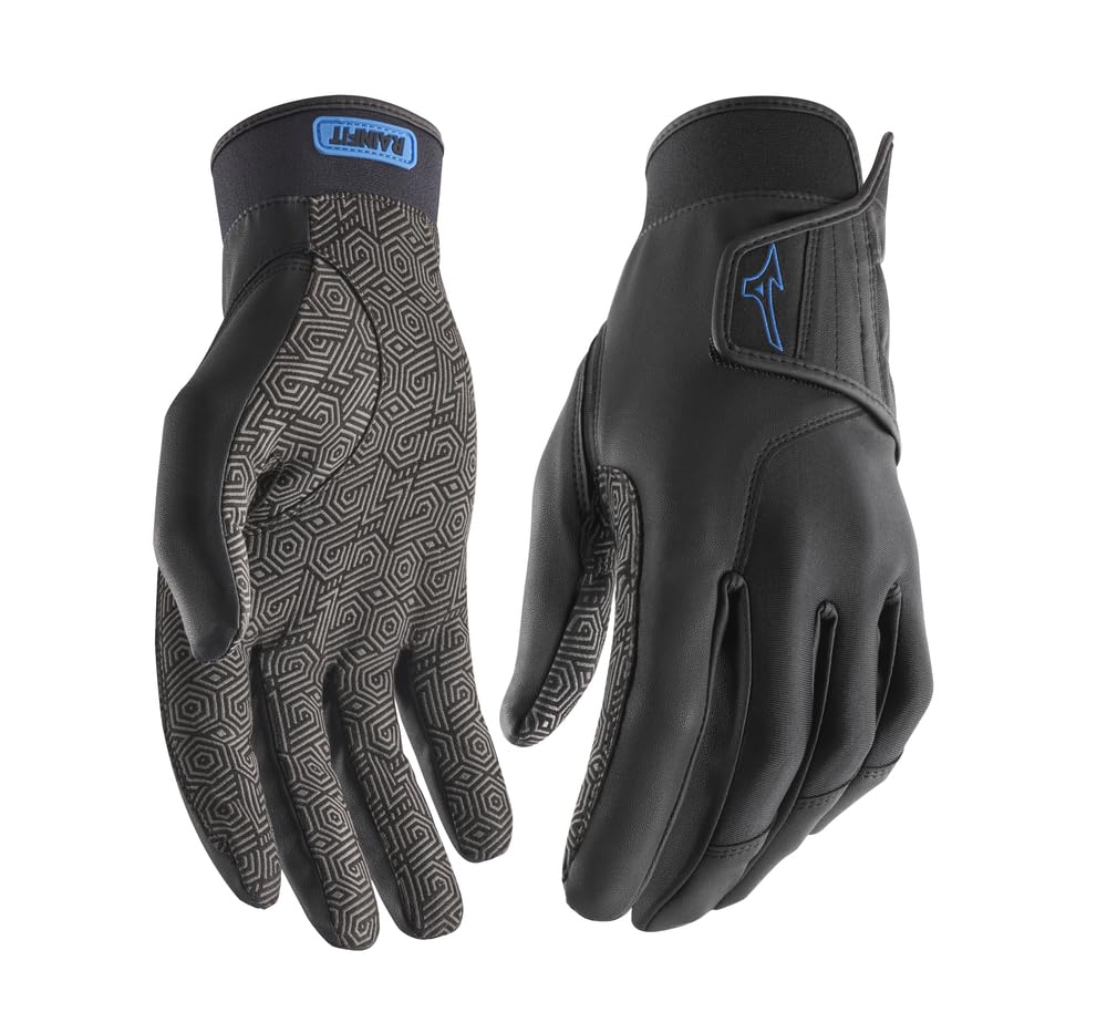 Mizuno RainFit Unisex Golf Gloves, Black, Medium