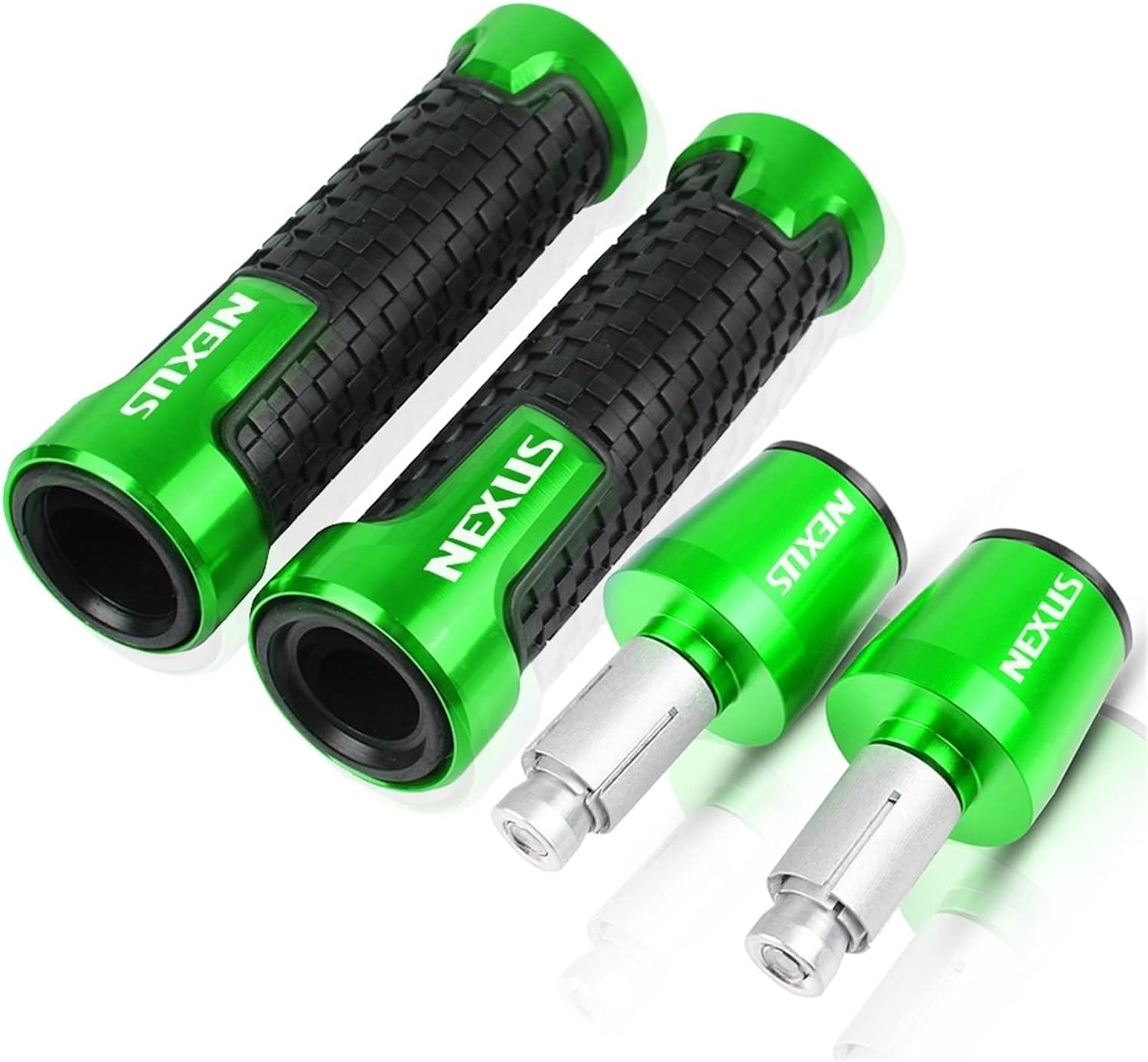 Handlebar Plug for Piaggio GILERA Fuoco 500 GP800 GP850 Nexus Motorcycle Anti-Skid Handlebar Hand Rubber Grips Handle Bar Ends Cap Plug 7/8'' 22mm with Logo (Color : Green)