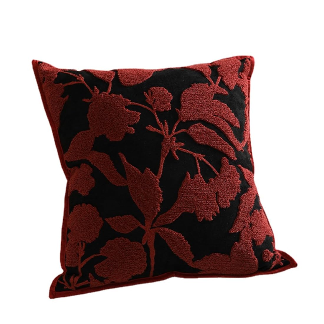 Coussin brodé rouge de salon : créez une ambiance chaleureuse 45x45