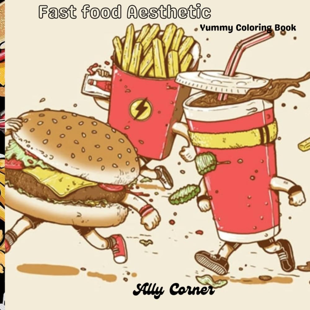 Fast Food Aesthetic: Yummy Coloring Book