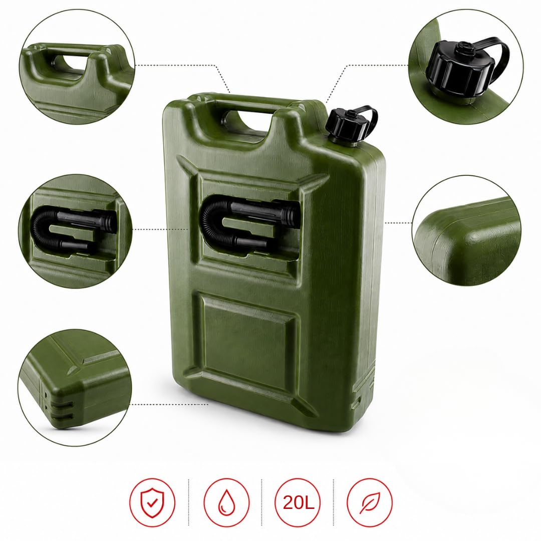 Benzinkanister mit Einfüllstutzen Olive 2x20 L