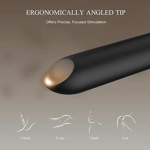 Miniatura 3 de Vibrador de bala con punta angular para estimulación de clítoris de precisión vibración discreta de lápiz labial recargable con 10 modos de