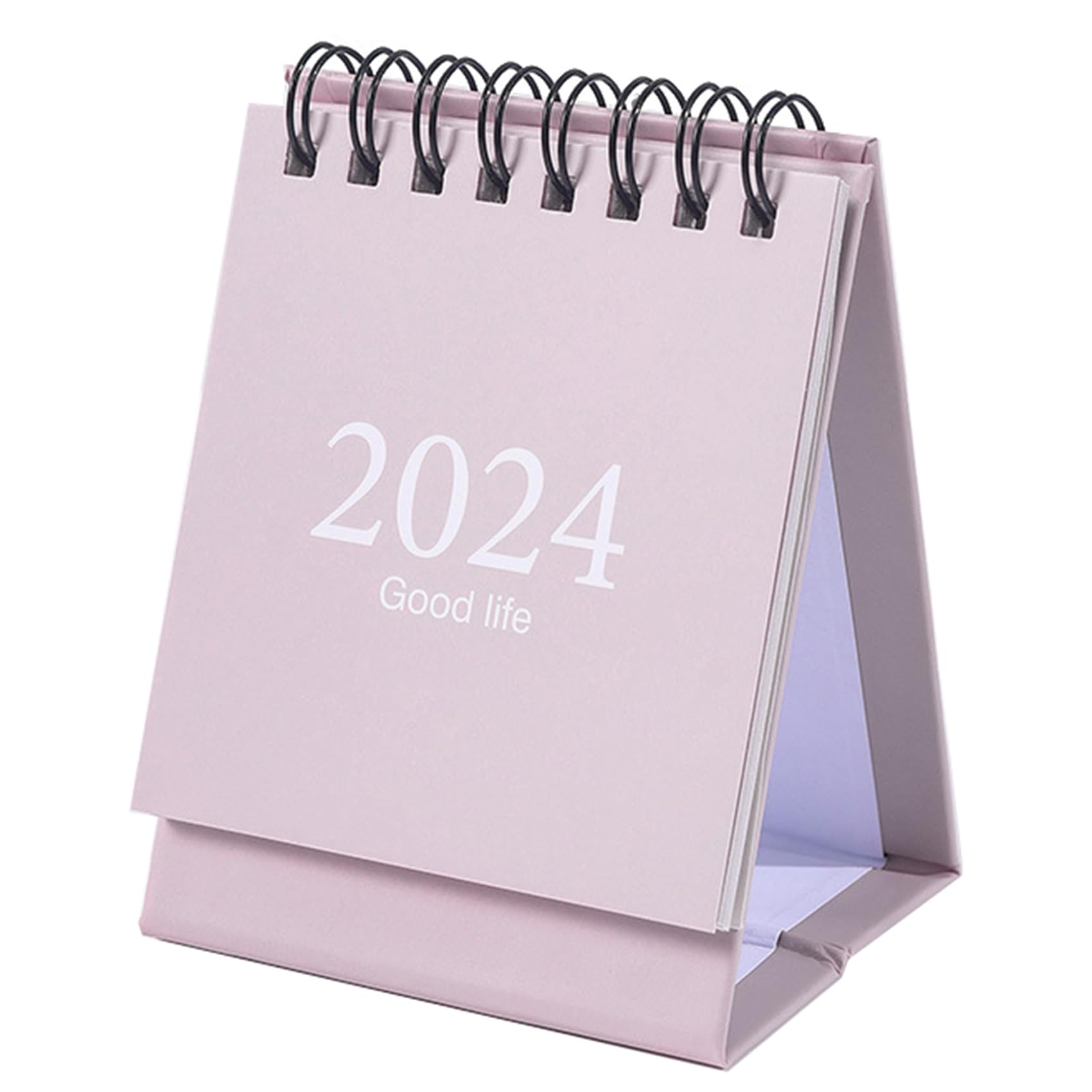 2024 Mini Desk Calendar Office Home School Decor Simple Style Calendar 3.9" x 3" - Pink (Oct. 2023 to Dec. 2024)