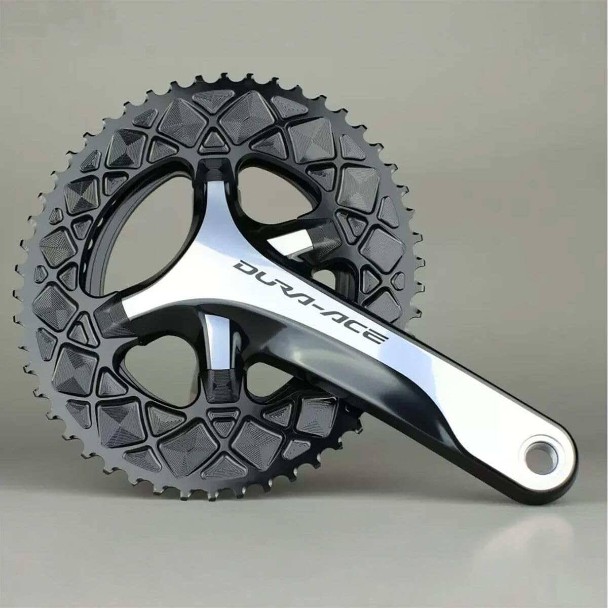Absoluteblack Oval 110Bcd 2X Chainring Black, Shimano 9100/8000/9000/6800, 34T, 5H