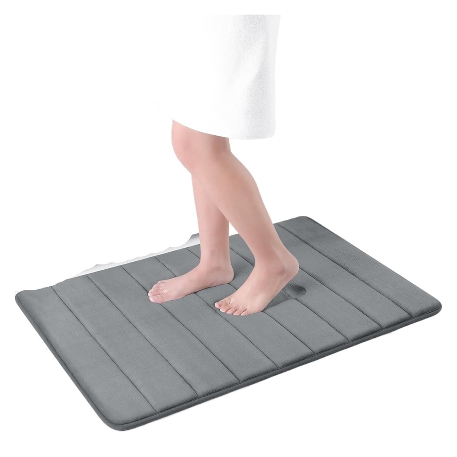 Badezimmermatte Absorbent Bathroom Mat Memory Foam Bathroom Rug Toilet Mat Bathroom Floor Mat Thick Soft Carpet Non-Slip Door Foot Rugs(Dark Grey,61x119cm(24x47 inch))