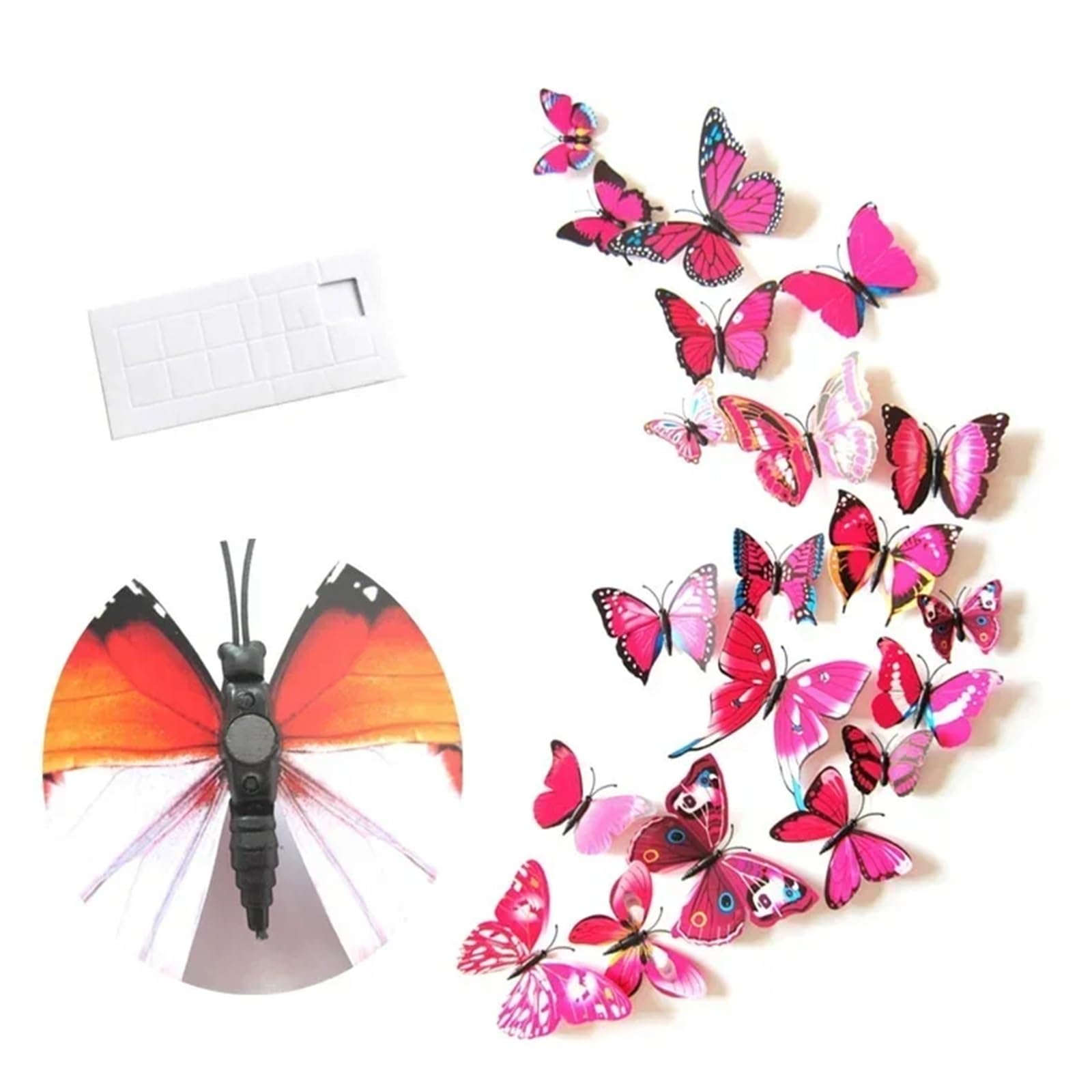 12Pcs 3D Butterfly Wall Sticker Butterflies Home Decoration Fridge Stickers Decor(Color 02)