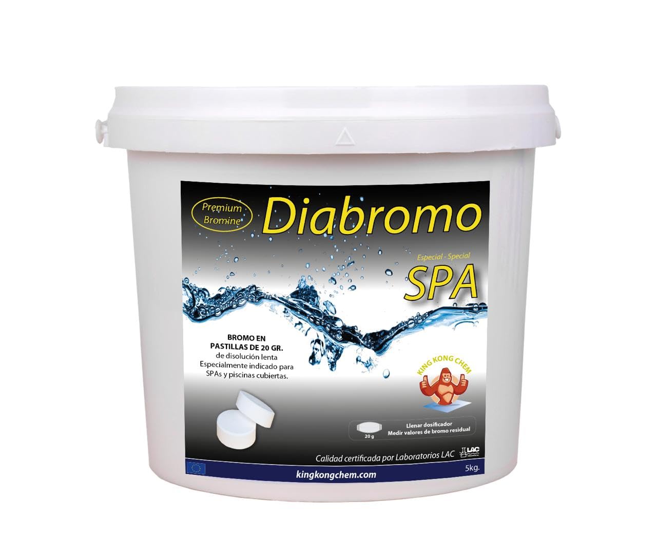 Diabromo 5 kg - Bromo Desinfectante para SPA y Piscinas Cubiertas - Pastillas de 20 Gramos