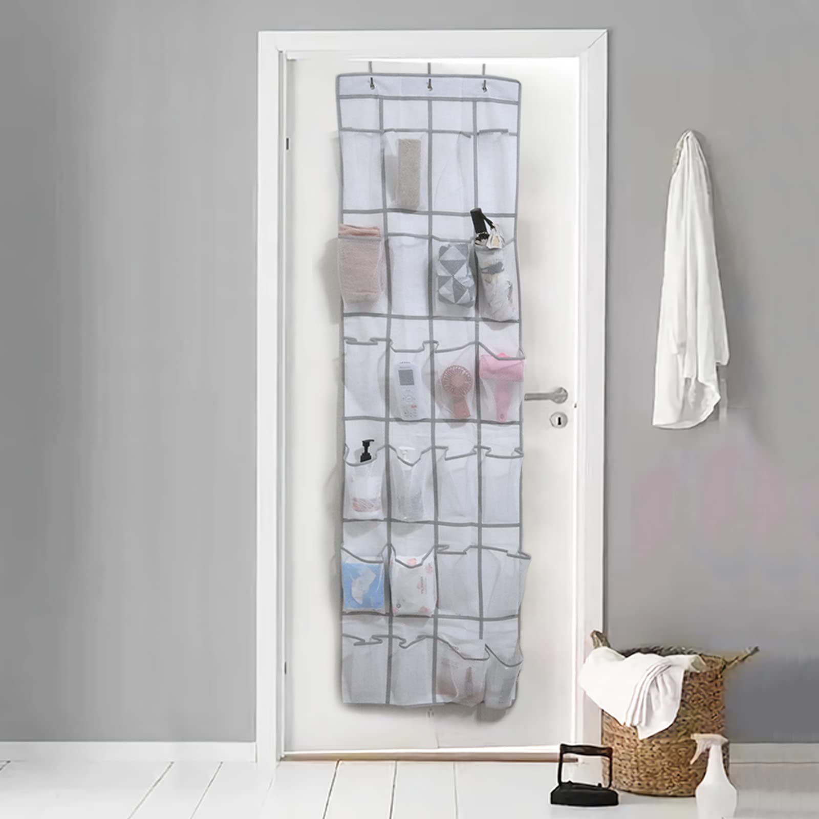 2-częściowy Organizer nad drzwiami na buty, wisząca torba do przechowywania z 24 kieszeniami, do przechowywania butów, wiszący, wielofunkcyjny organizer wiszący do sypialni, salonu, łazienki