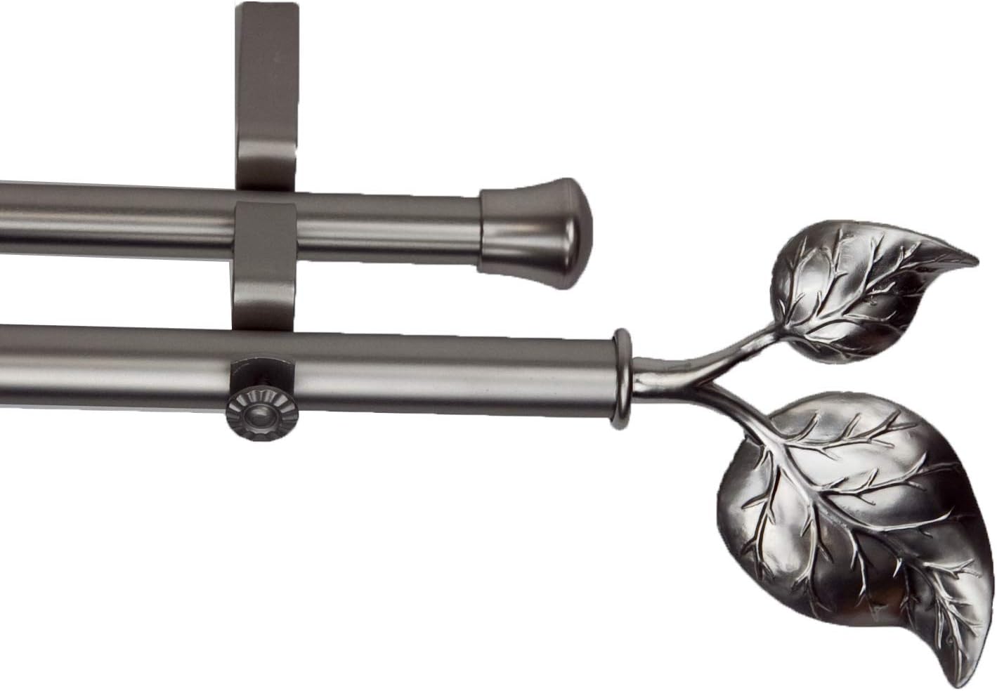 Rod Desyne Ivy 13/16" Curtain Double Rod 66" - 120"- Satin Nickel