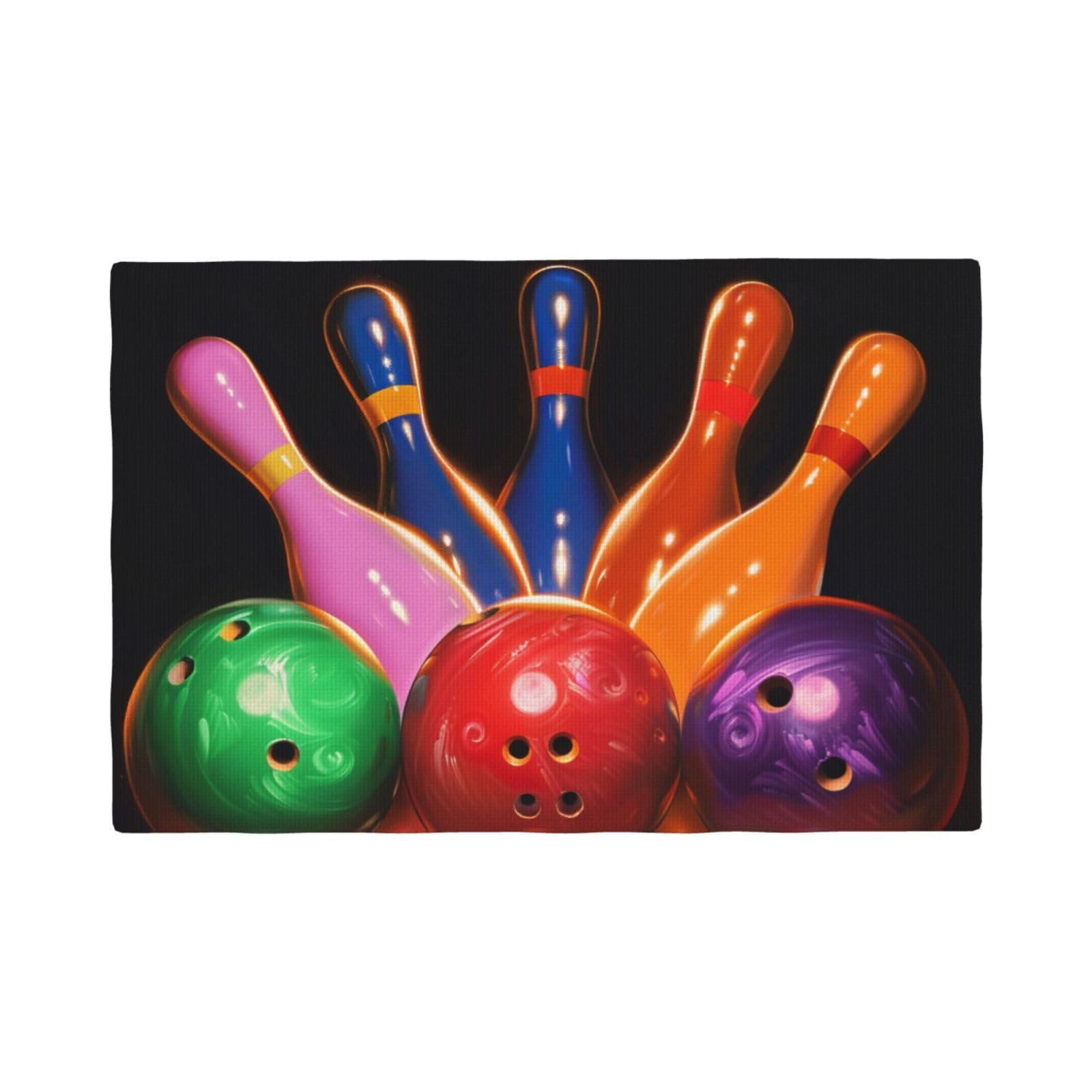 Sets de table bowling en faux lin double couche haut de gamme lot de 6 pièces