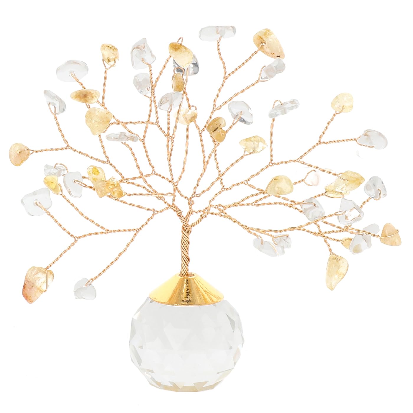 Shudehill Giftware Citrine Crystal Gem Tree – Tree of Joy & Abundance – Handcrafted Yellow Stone Decor for Positivity (Crystal Gem Tree Citrine)