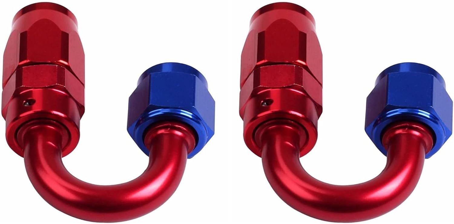 2PCS 6AN 180 Degree Swivel Hose End Fitting/Adaptor Oil