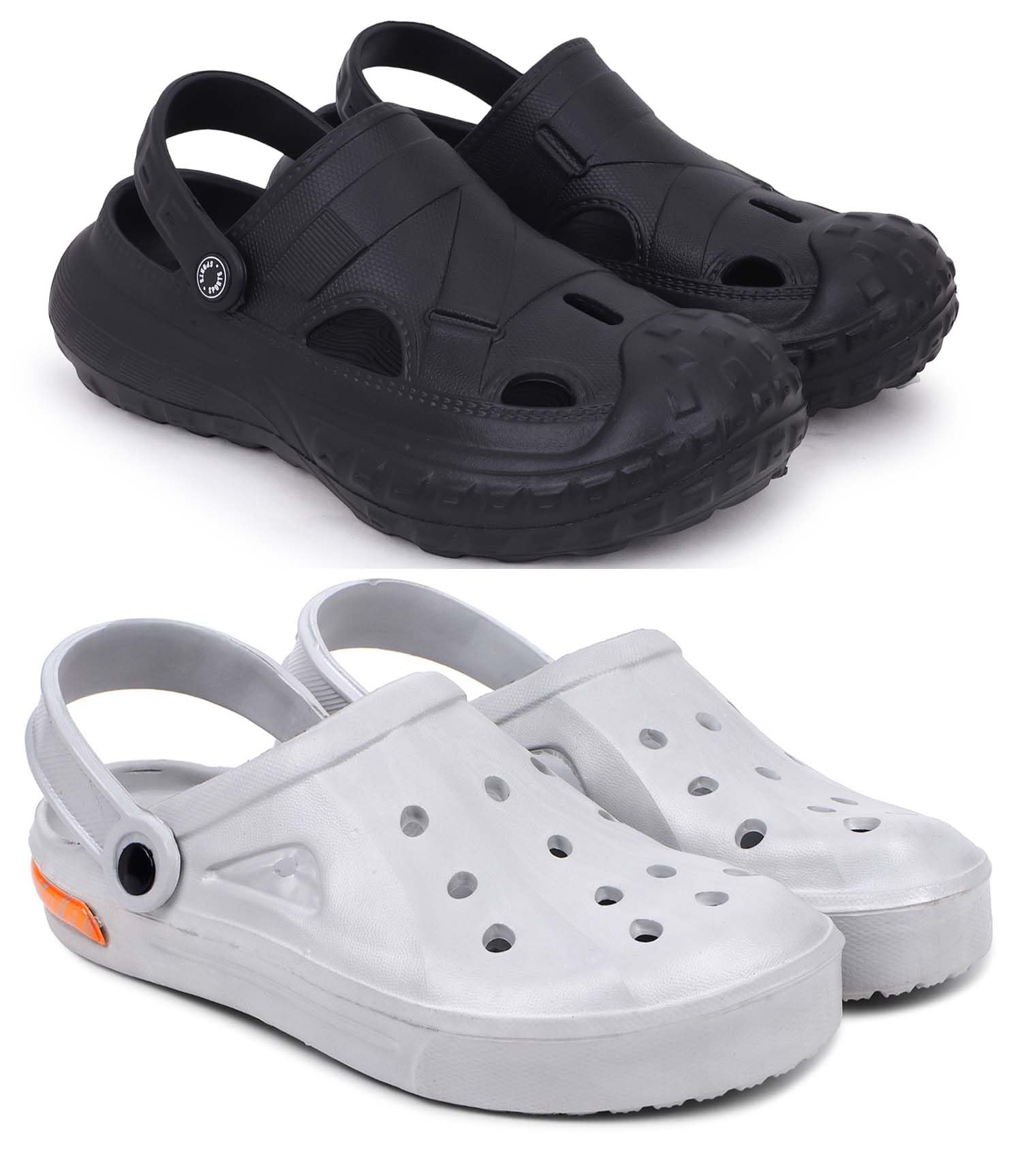 Combo Pack of 2 Slipper/Flip Flops/Slides/Clogs/Sandals for Men,(Cl-1200-Black,Cl-Tube-Grey),7 (UK/India)-image-48