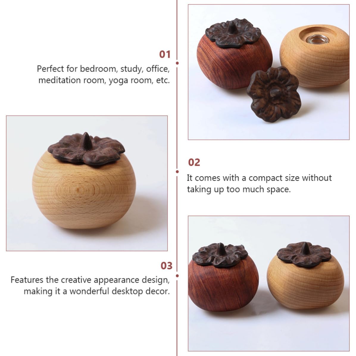 POPETPOP Difusor de Aceites Esenciales de Madera, Adorno Difusor de Aroma Decorativo, Difunde Aceites Esenciales, para Mesa de Noche y Sala de Yoga, Decoración de Escritorio