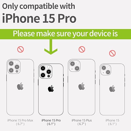 Miniatura 3 de Carveit Funda magnética de madera para iPhone 15 Pro madera maciza y TPU suave negro a prueba de golpes, funda de madera única compatible con