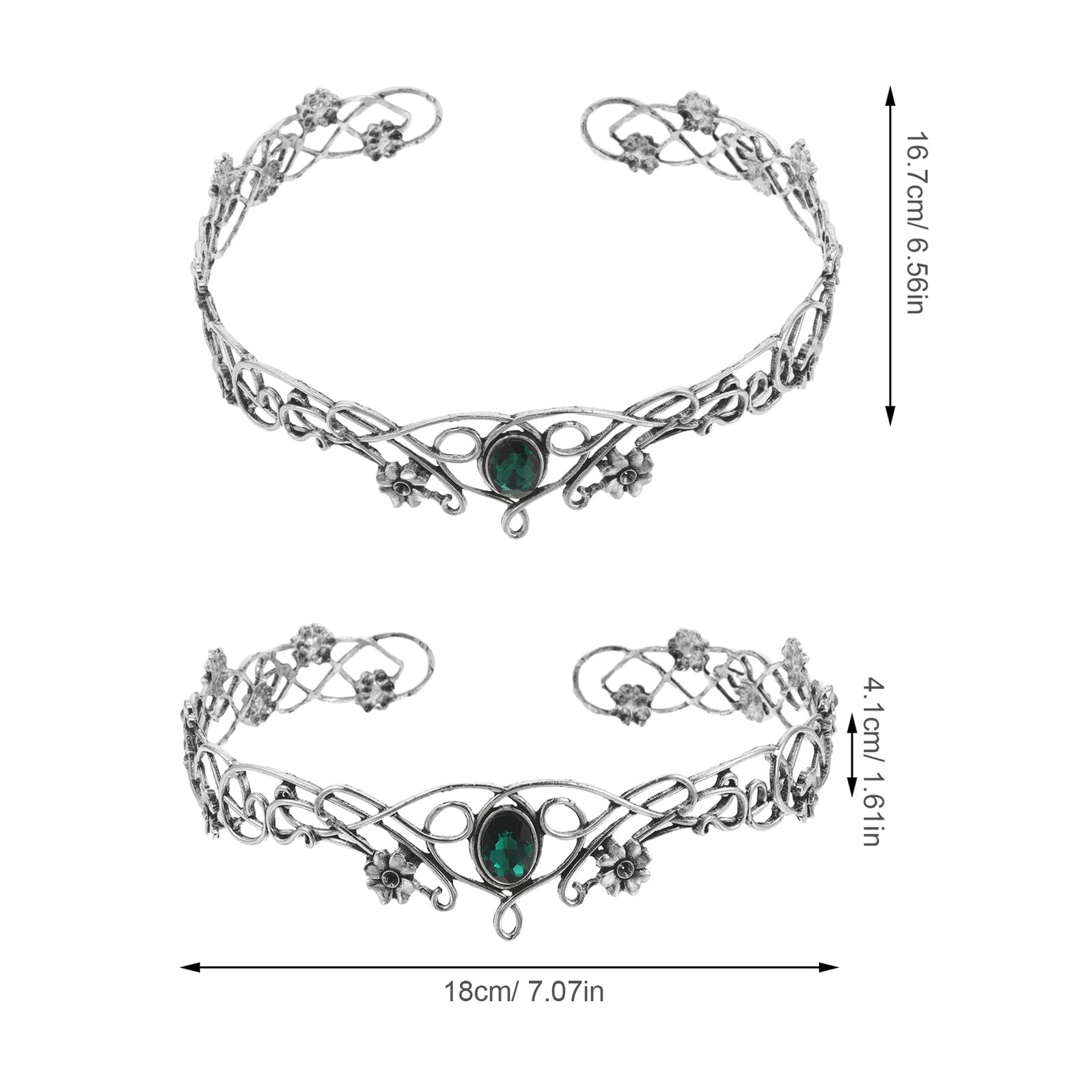 Couronne de Roi Ajourée Motif Vigne en Alliage Blanc pour Homme | Style Diadème, Légère et Polyvalente, pour Fête D’anniversaire ou Soirée