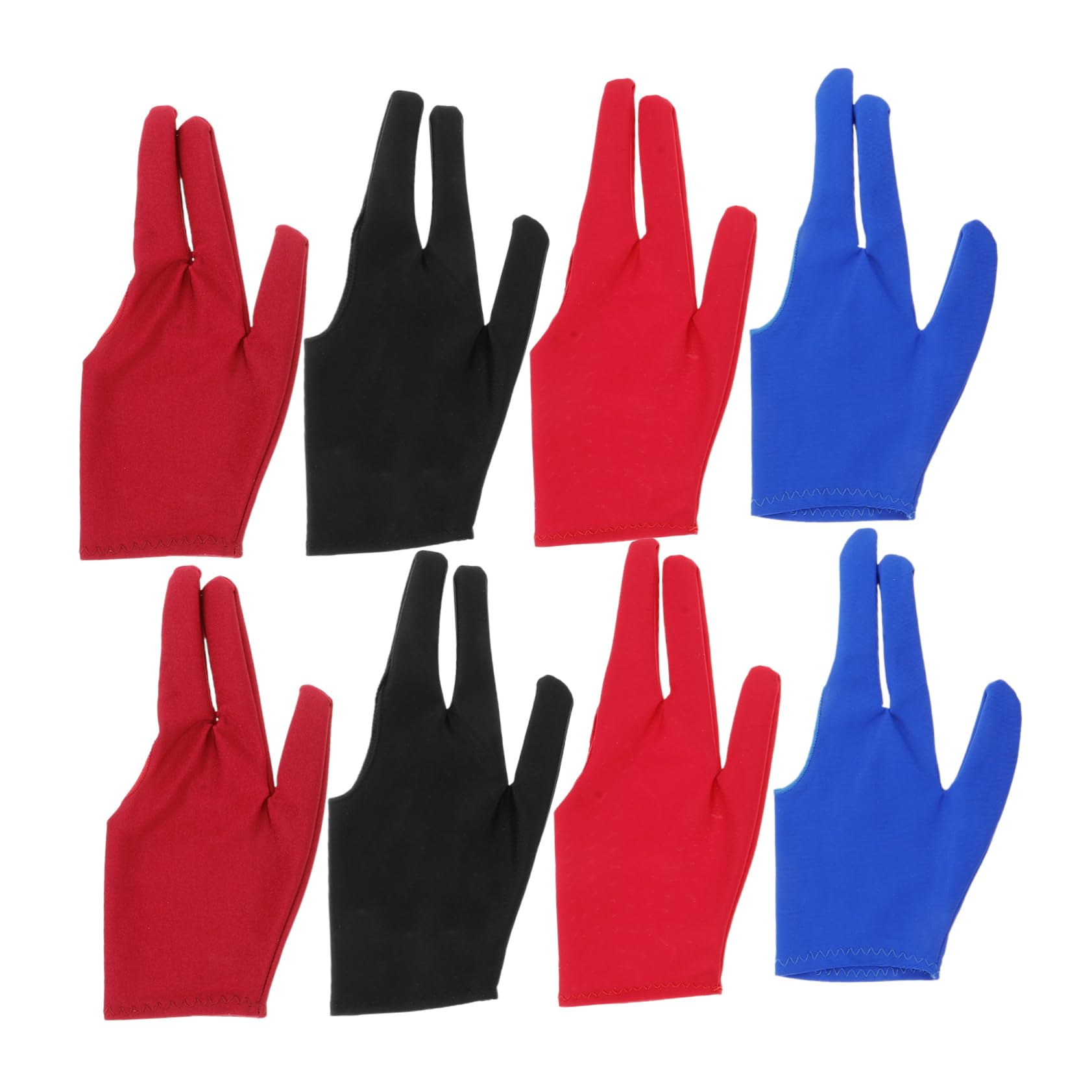 GALPADA 8pcs Breathable Three Finger Gloves for Yoyo and Billiard Sports Elastic Wear Resistant Comfortable Gloves for Snooker and Yoyo Tricks