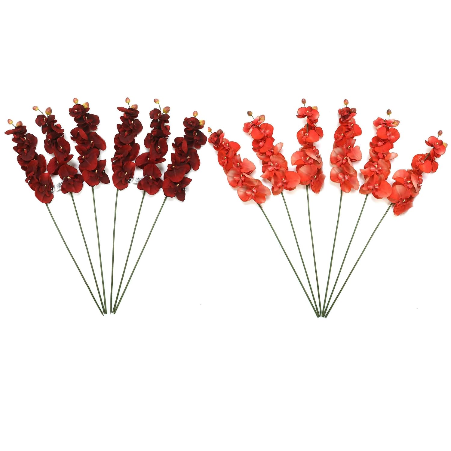 Hosley Set of 12 Floral Stem Orchid Phalaenopsis Salmon - Artificial Flowers for Outdoors and Home Decor - Flores Artificiales para Decoracion, Ideal for Vases, Weddings, Spa, Parties