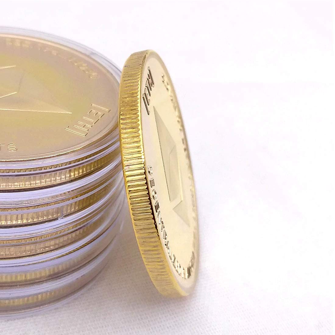 Amazon.co.jp: 実際のフィジカルライトコイン  シルバーメッキディスプレイアイテムケースとボックスコレクターセット(ゴールドイーサリアムコイン) : ホビー