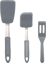 Tongjude 3-Piece Silicone Spatula Set, Mini Brownie Serving Spatula, Heat-Resistant Cookie Spatula, Flexible Egg Turner, Nonstick Pancake Flippers, Kitchen Spatulas