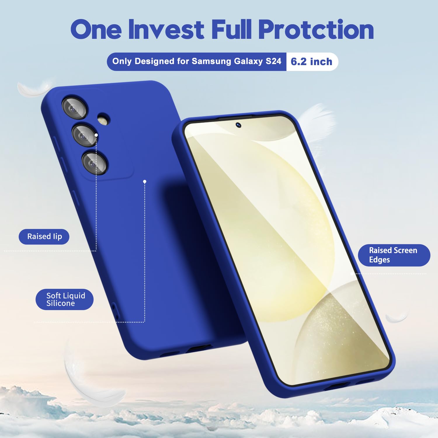 oakxco for Samsung Galaxy S24 Ultra Phone Case Liquid Silicone, Thin Slim Soft Rubber Gel TPU Plain Simple Cover for Women Girl Cute, Matte Solid Color, Brown Khaki Nude — view 301
