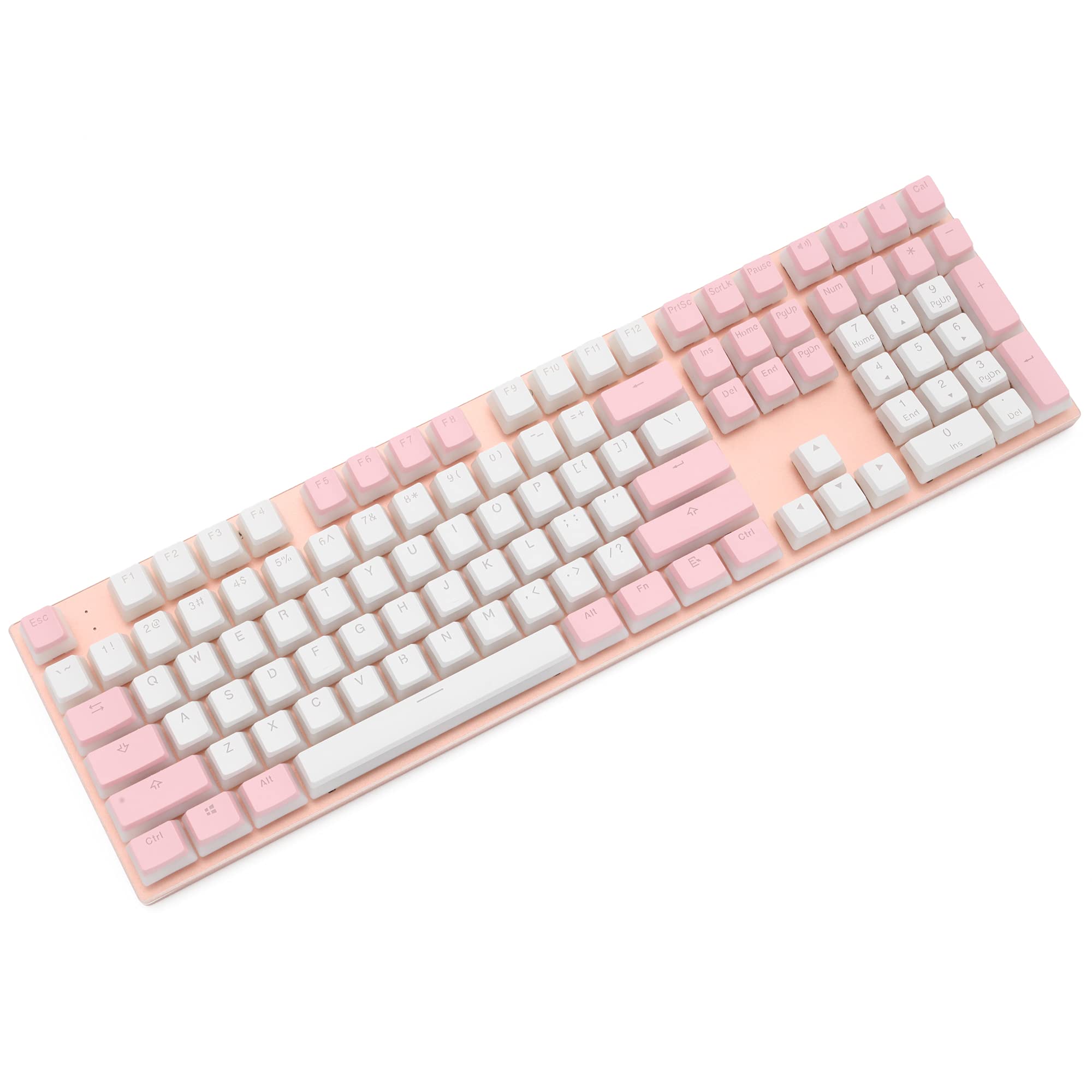 KPREPUBLIC ABM618 ABM 618 Kit de clavier mécanique en aluminium anodisé 104 modes de commutation LED RVB de type C avec logiciel (ABM618 104 interrupteur rose rouge x1)