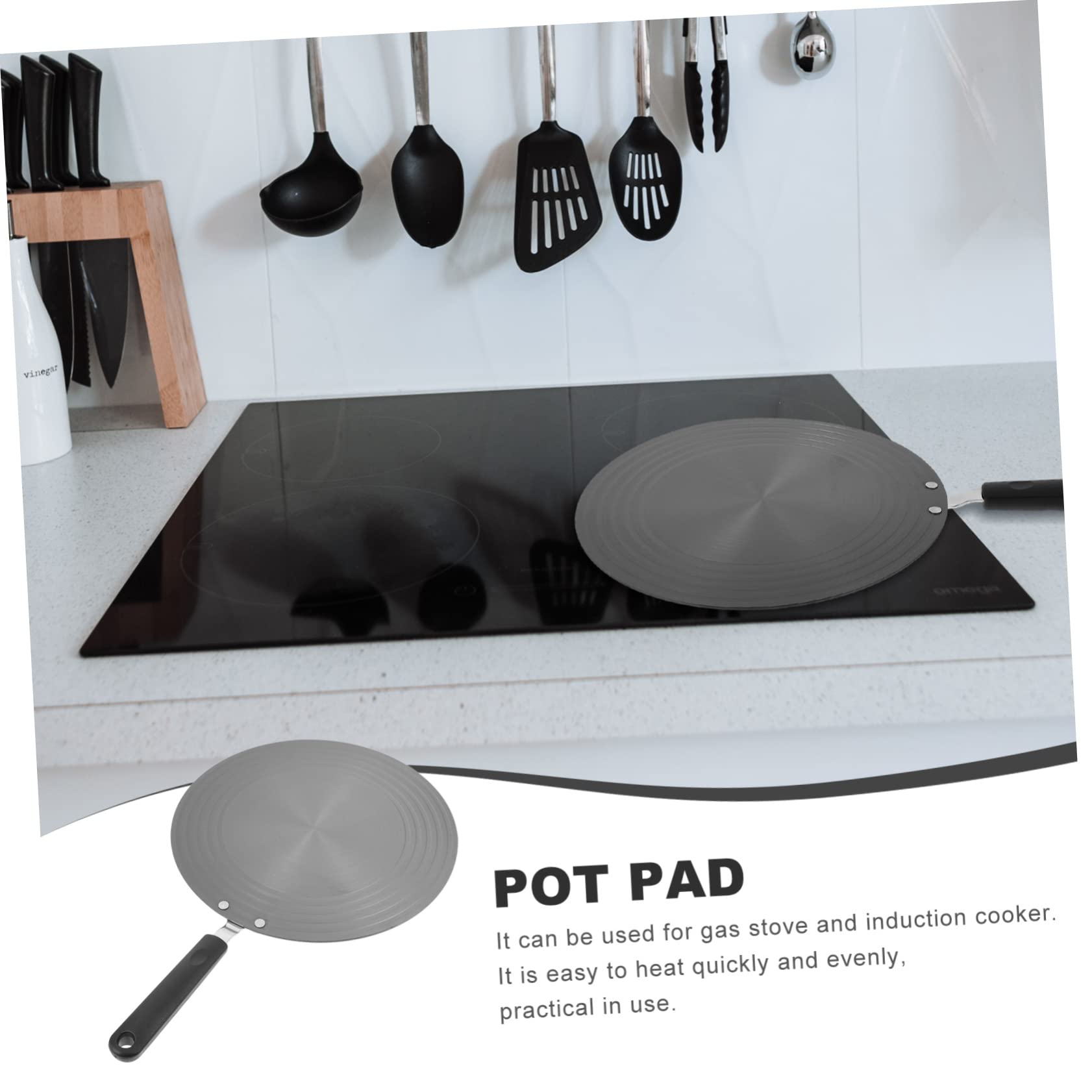 Placa de Conducción de Calor para Cocina de Gas con Asa, Antideslizante, 28 Cm X 3 Mm, Adaptador Práctica para Inducción y Encimera, Bandeja Rápida para Descongelar Alimentos