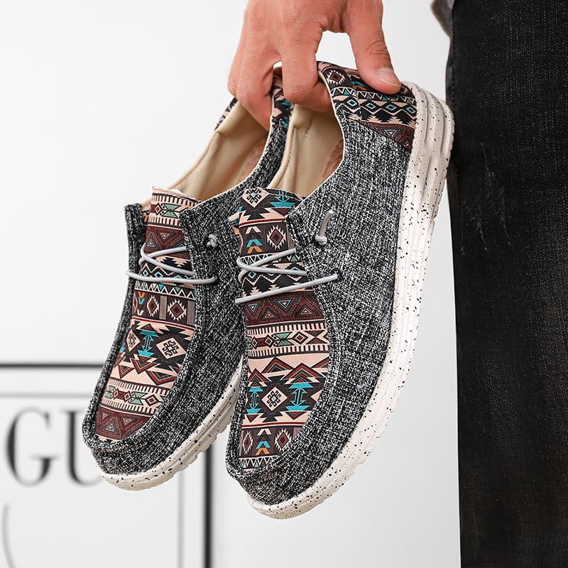 Men's Boat Shoes Casual Loafers Shoe Canvas Comfortable Slip-on Deck Footwear Male Lightweight Outdoor Bohemian 7