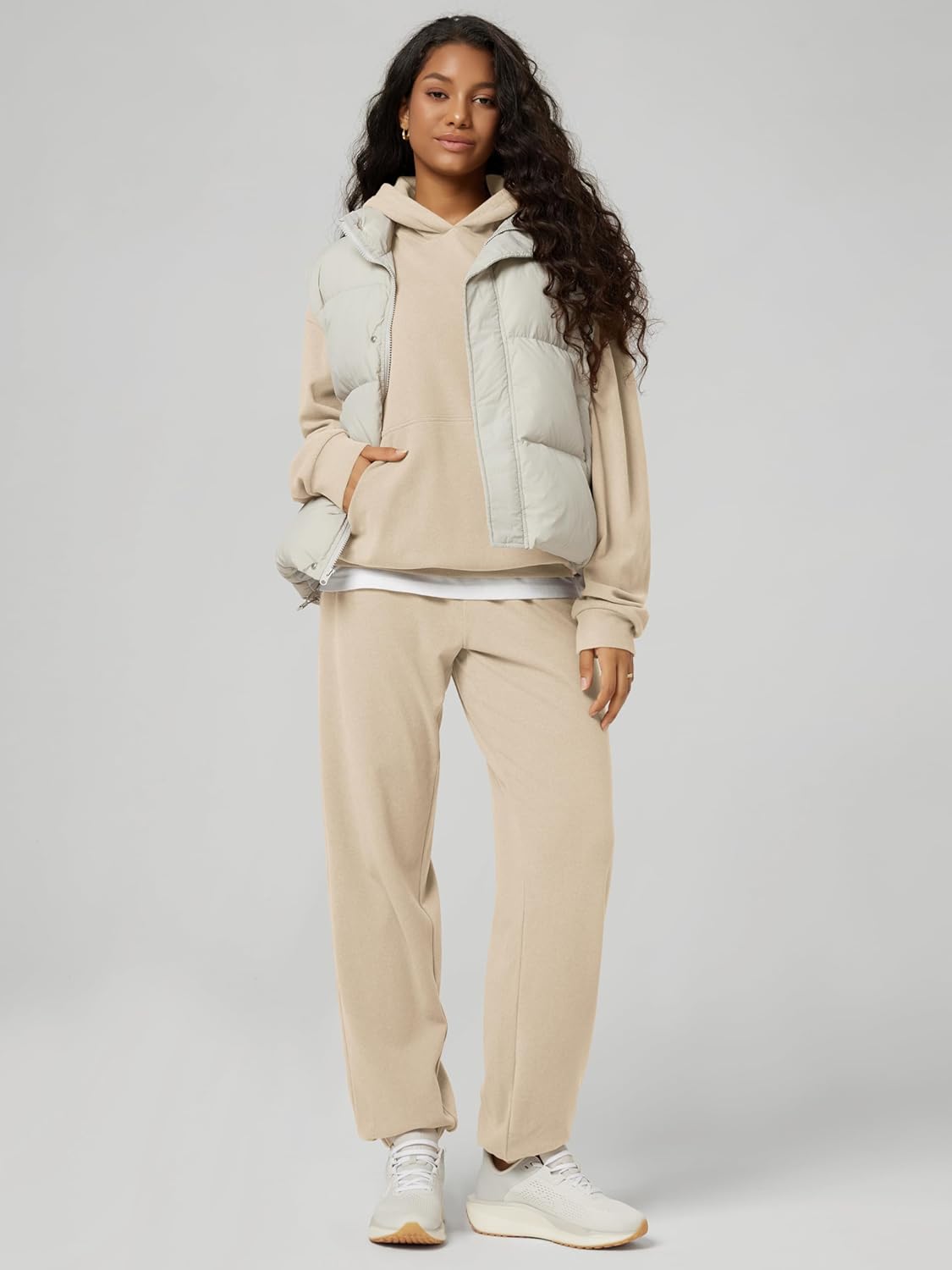 ODODOS Women's Brushed Fleece Oversized Hoodie – Cozy Warm Long Sleeve Pullover Sweatshirt with Kangaroo Pocket - Image 5