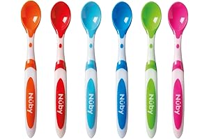 Nuby 6-Piece Long Handle Weaning Spoon Set for First-Time Eaters