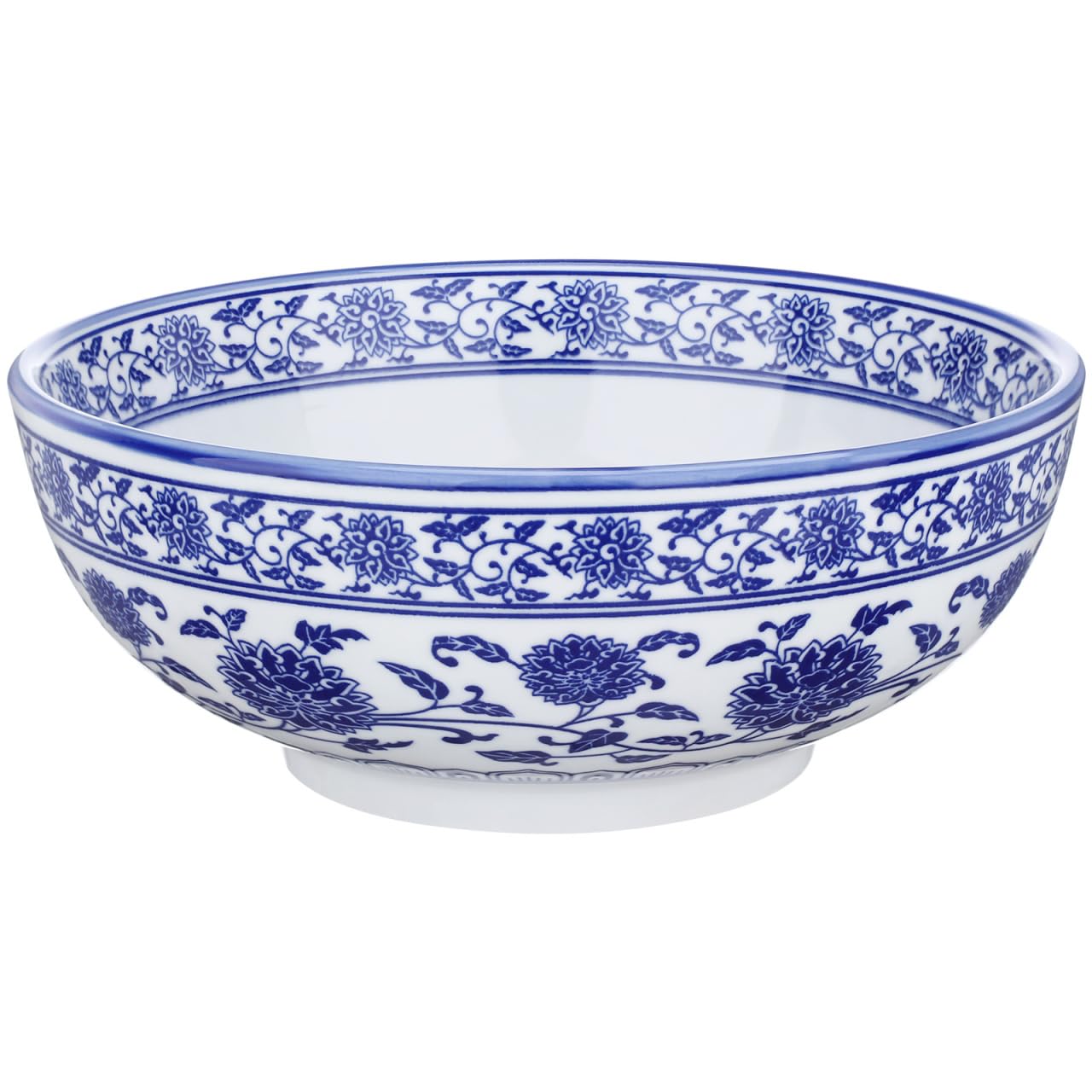 BESTonZON Bol à soupe en céramique - Bol à pâtes - Style asiatique - Bleu - 17 cm - Style chinois