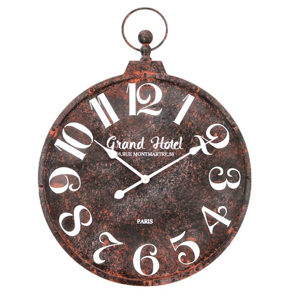 ZD-DZ European And American Style Retro Creative Personality Living Room Bedroom Restaurant Industry Take The Simple Style Mute Clock Pocket Watch Movement Jump Seconds Wall Clock 60 * 80cm eleg
