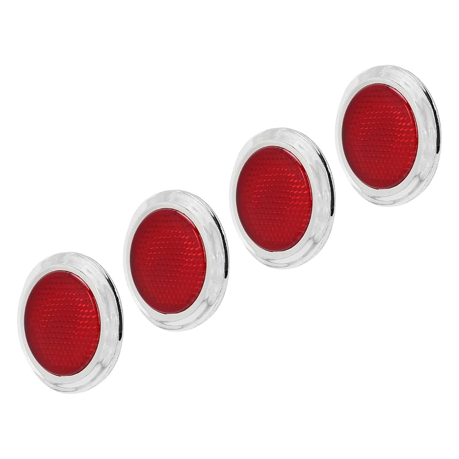 Amazon.com: 4PCS Red Reflector, Round Reflective Lenses with