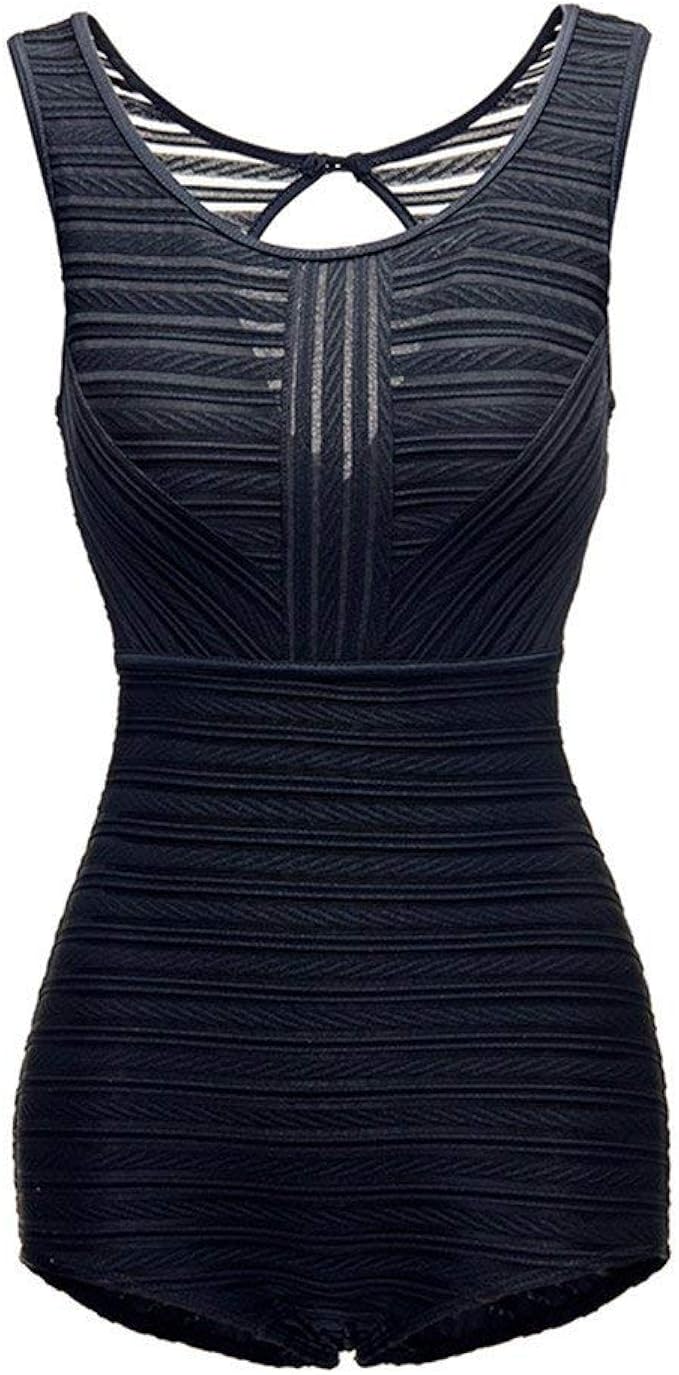 Pingrog Black Swimsuit Conservative and Swimsuit L Women Fair Skinny