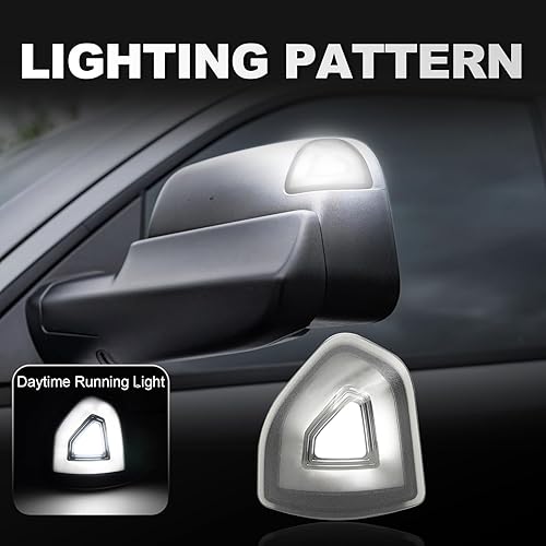 Miniatura 5 de Espejo de remolque lateral, luces intermitentes LED compatibles con Ram 1500 2021-2023para Ram 1500 Classic 2022 2023para Ram 2500 3500 19-22 ámbar