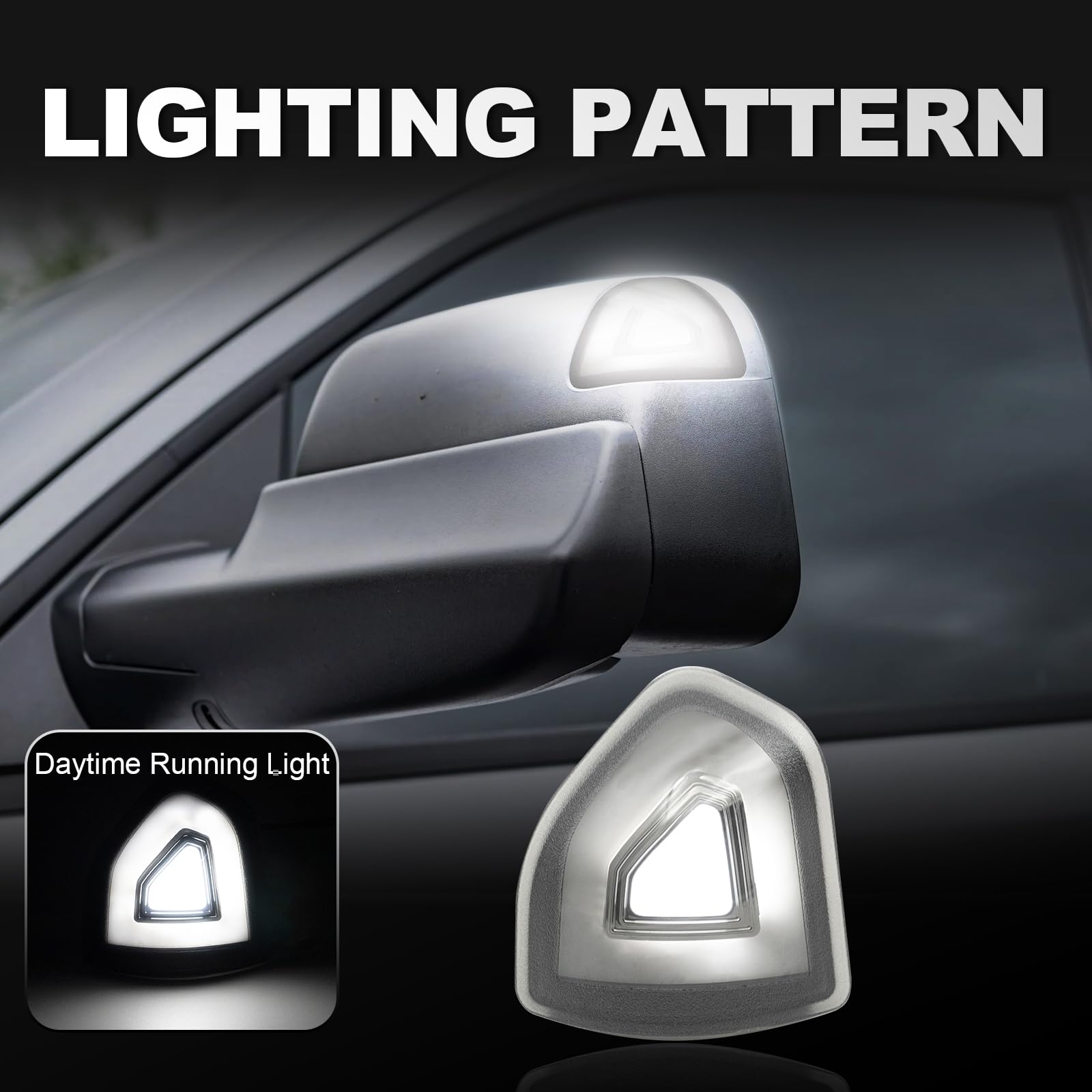 DBMOTOR Smoked LED Parking/Turn Signal Light For 2020+ Ram Tow Mirrors - ML-DG03BW