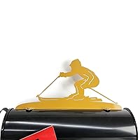 Vista 167 de Hobby, Recreation and Career Style Metal Powder Coated Mailbox Topper (Tent Camping, Matte Black)