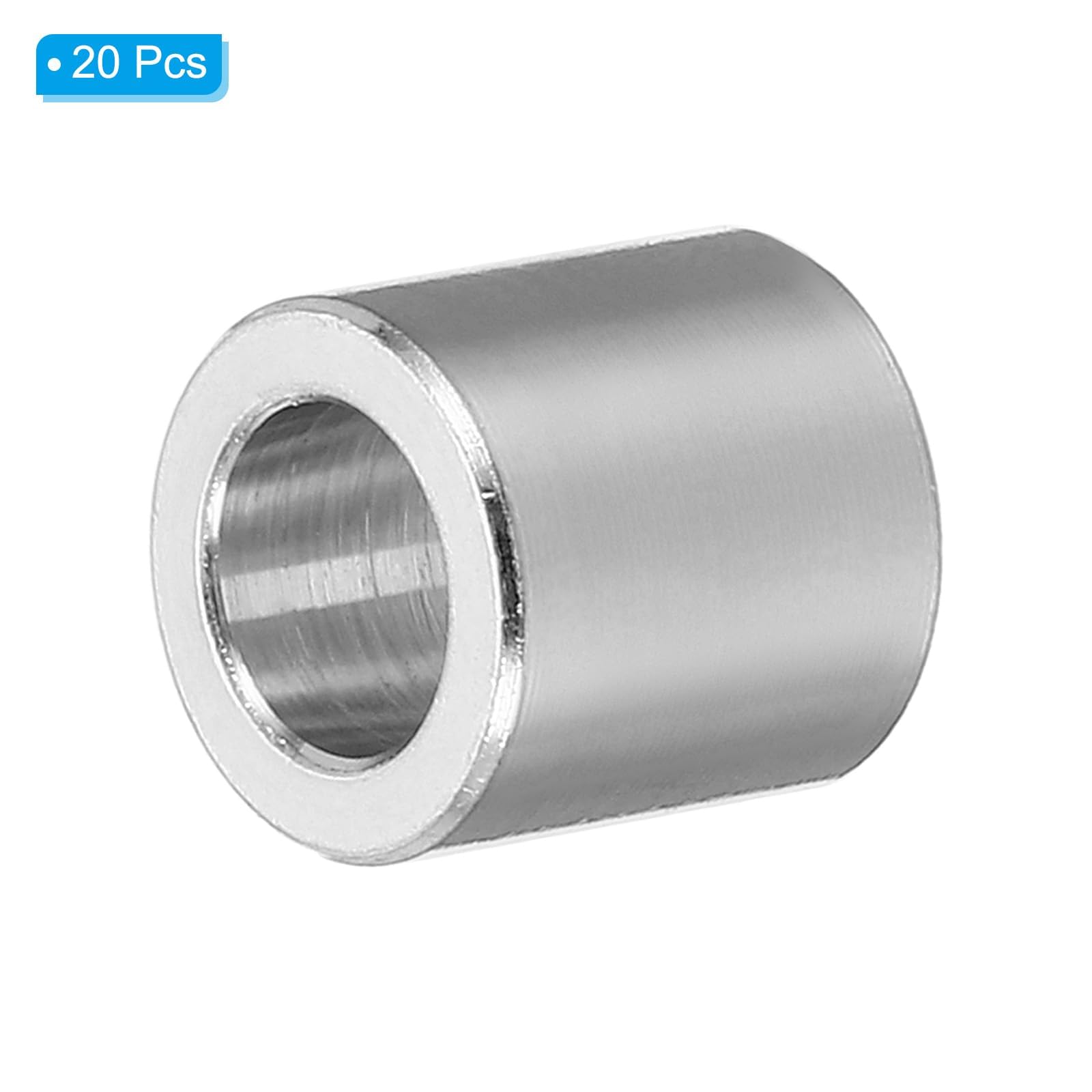 TA-VIGOR 20Pcs M6 Aluminum Spacer, 6.2mm ID x 10mm OD x 10mm Length Metal Round Standoff Bushing Plain Finish Spacer for Mechanical and DIY Projects for M6 Screws Bolts and Rods - Image 3