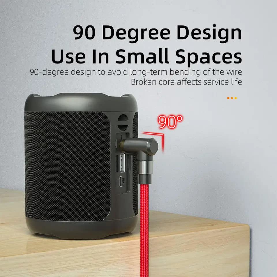 Essager 90° 3.5mm Jack Aux Kabel HiFi Audio met Haakse Hoek 1.5M Rood - Afbeelding 4